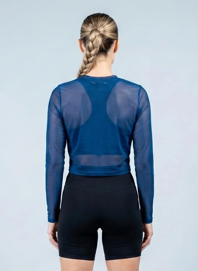 Zaecy Midnight Blue Women's Active Mesh Top for Women | Best Price UAE