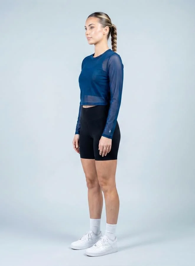 Zaecy Midnight Blue Women's Active Mesh Top for Women | Best Price UAE