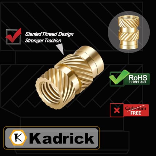 Kadrick 200Pcs M3 Threaded Inserts for 3D Printing Components,M3*H6*D4.5 Metric Brass Knurled Nuts, Insert by Heat into Plastic Parts - Image 4