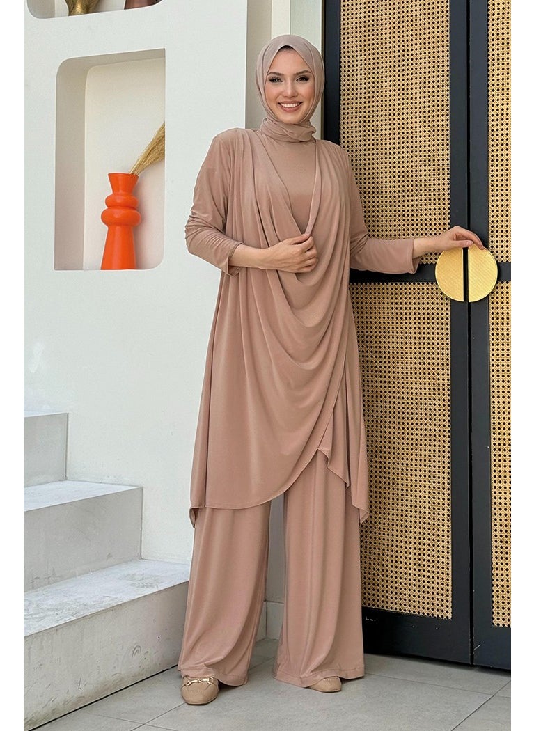 Shawl Collar Biased Asymmetric Cut Trouser Tunic Set 8552 Mink - pzsku/ZE9B64EB100A901404782Z/45/_/1738060212/158d5da1-6fa5-4aaf-834b-0cd3685c576b