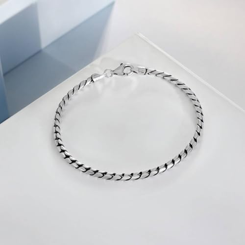 ZAVYA 925 Sterling Silver Minimal Chain Look Rhodium Plating Chain Bracelet | Gift for Men and Boys | With Certificate of Authenticity and 925 Hallmark - Image 3