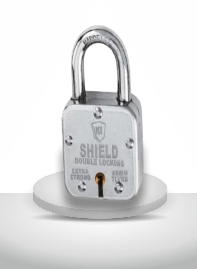 Ki Shield Alloy Steel Deadbolt with Steel Square keyed Padlock 50mm, 7 levers Combo Lock Pack/Keyed Padlocks for gate, Home Door/Deadbolt for Shutter, Wooden Doors/Door Accessories (2pcs Pack) - Image 4