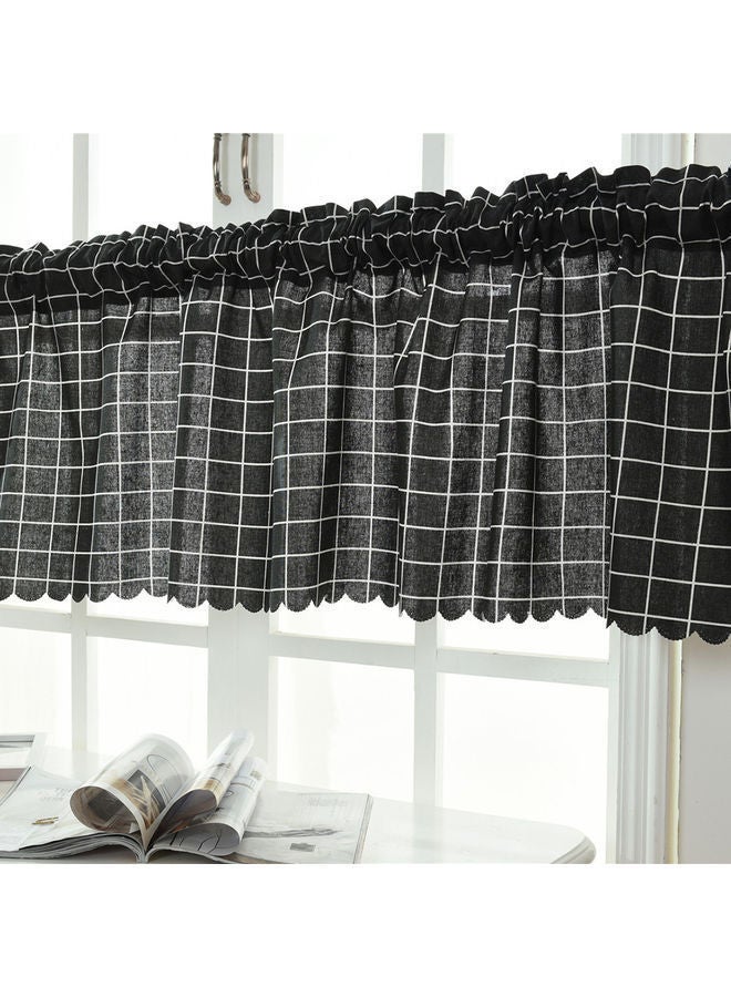 نيبمينينت ستارة قصيرة للنافذة مطبوعة بنمط شبكي . أسود/ أبيض - Image 3