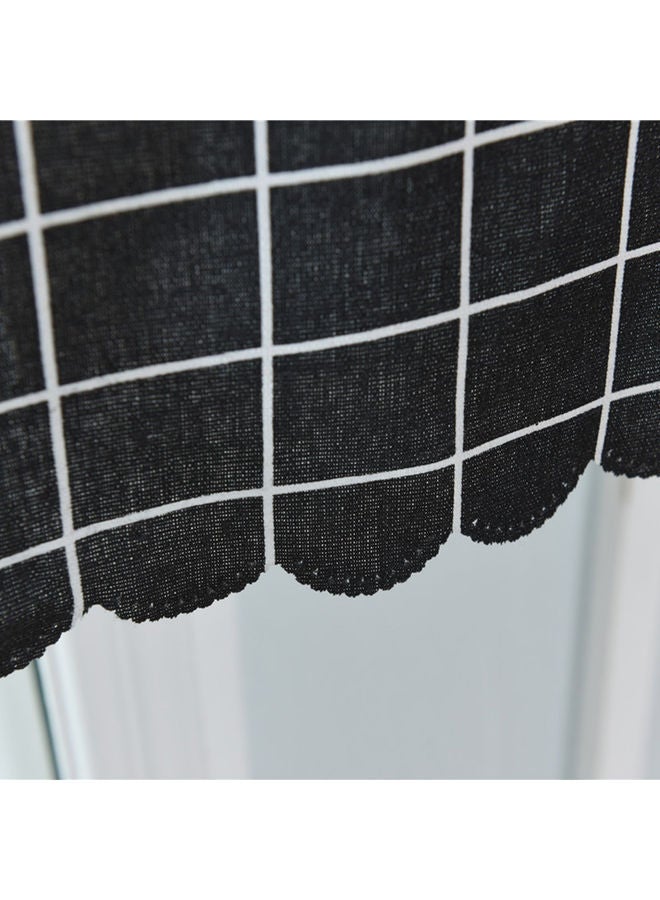 نيبمينينت ستارة قصيرة للنافذة مطبوعة بنمط شبكي . أسود/ أبيض - Image 2