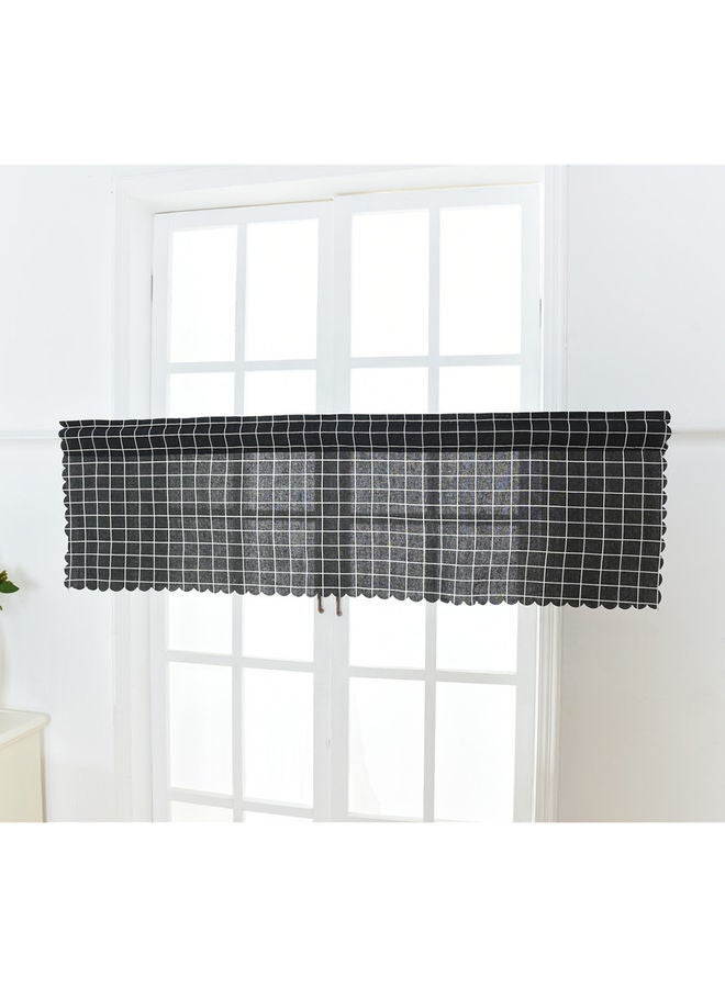 نيبمينينت ستارة قصيرة للنافذة مطبوعة بنمط شبكي . أسود/ أبيض - Image 5