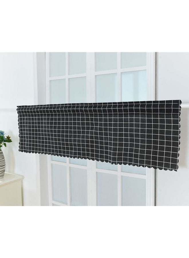 نيبمينينت ستارة قصيرة للنافذة مطبوعة بنمط شبكي . أسود/ أبيض - Image 4