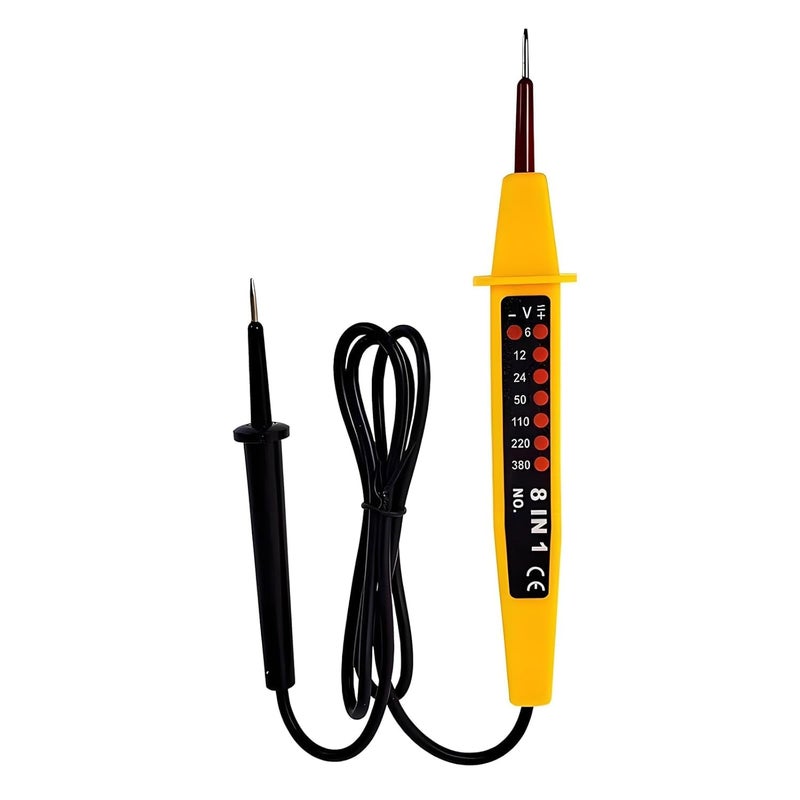 Electric Circuit Testers, 8 in 1 Voltage Tester Multi-Function Probe Pen Continuity Detector Meters Tester 6V-380V - جهاز اختبار الدوائر الكهربائية - جهاز اختبار الجهد الكهربائي 8 في 1 متعدد الوظائف - Image 1