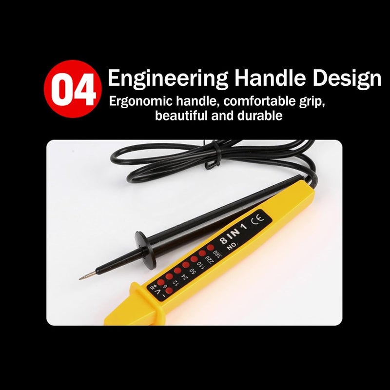 Electric Circuit Testers, 8 in 1 Voltage Tester Multi-Function Probe Pen Continuity Detector Meters Tester 6V-380V - جهاز اختبار الدوائر الكهربائية - جهاز اختبار الجهد الكهربائي 8 في 1 متعدد الوظائف - Image 5