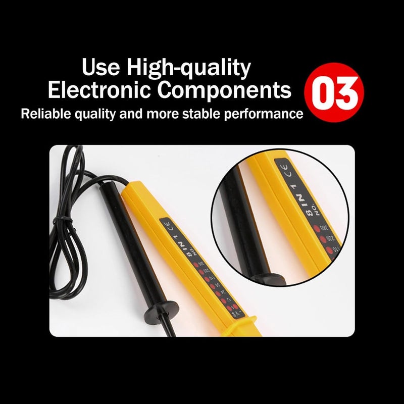 Electric Circuit Testers, 8 in 1 Voltage Tester Multi-Function Probe Pen Continuity Detector Meters Tester 6V-380V - جهاز اختبار الدوائر الكهربائية - جهاز اختبار الجهد الكهربائي 8 في 1 متعدد الوظائف - Image 4