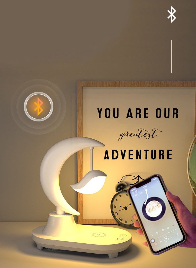 Bluetooth سماعة LED طاولة بجوار السرير: ضوء ليلي جو كامل بألوان متعددة، شحن لاسلكي للهاتف المحمول، هدية ذكية وإبداعية - Image 4