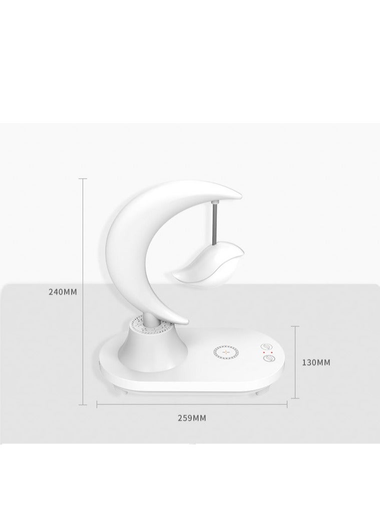 Bluetooth سماعة LED طاولة بجوار السرير: ضوء ليلي جو كامل بألوان متعددة، شحن لاسلكي للهاتف المحمول، هدية ذكية وإبداعية - Image 5