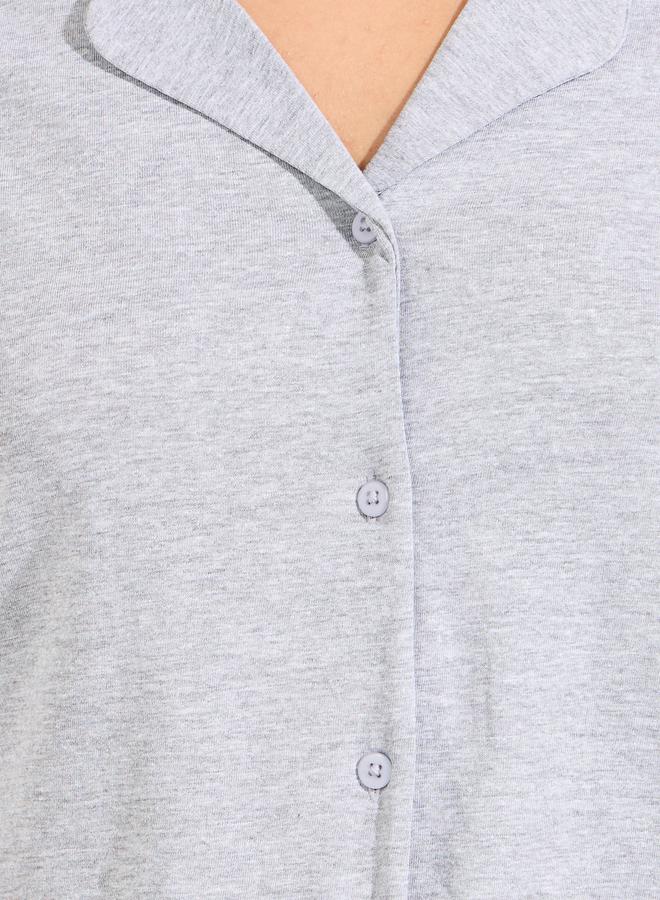 Styli Cotton Jersey Long Sleeves Shirt & Pyjama Set  - Image 3