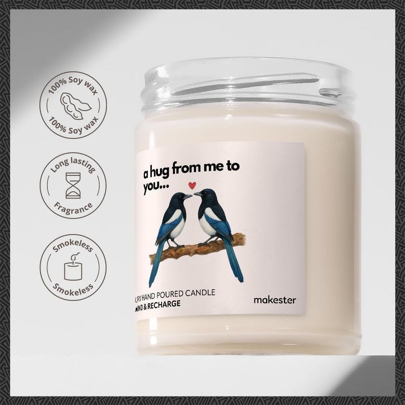 Makester Magpie Gifts - Luxury Soy Wax Candle - Vanilla, Jasmine, Sugared Almond - Makester - Image 2
