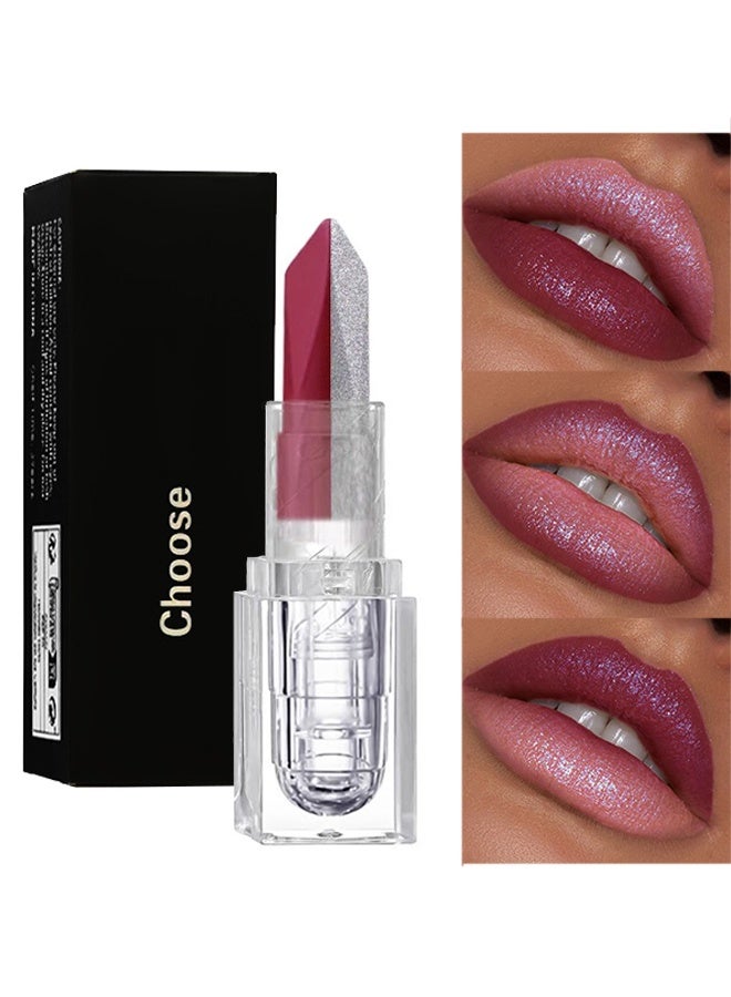 Choose Matte Velvet Lipstick,One Stroke Two-Tone, Durable waterproof and non stick cup，Cream Lightweight Texture #  Pink - Image 1