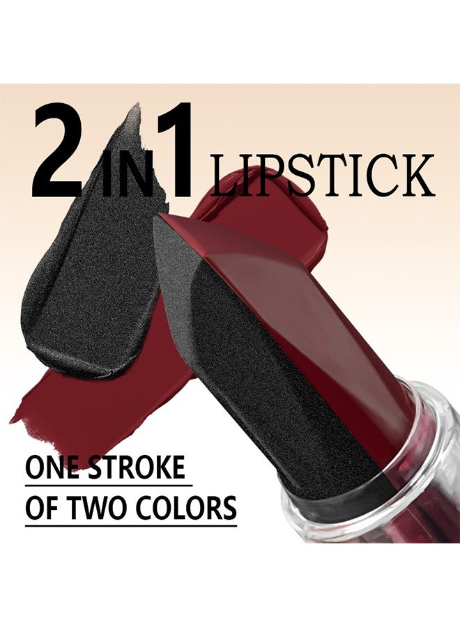 Choose Matte Velvet Lipstick,One Stroke Two-Tone, Durable waterproof and non stick cup，Cream Lightweight Texture #  Pink - Image 3