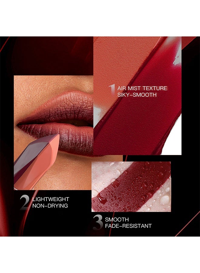 Choose Matte Velvet Lipstick,One Stroke Two-Tone, Durable waterproof and non stick cup，Cream Lightweight Texture #  Pink - Image 4