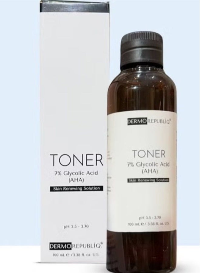 Dermo republiq. Dermorepubiq 7% Glycolic Acid AHA Skin Renewal Toner 100ml - Image 1