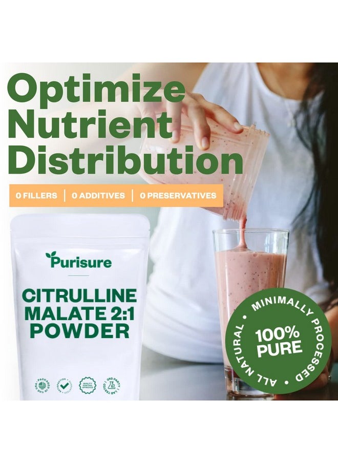 Purisure - Citrulline Malate 2:1 Powder 1 Kg Citrulline Supplement And Citrulline Nitrate For Strength Performance And Energy Pre Workout L Arginine L Citrulline Supplement Powder 334 Servings - Image 1