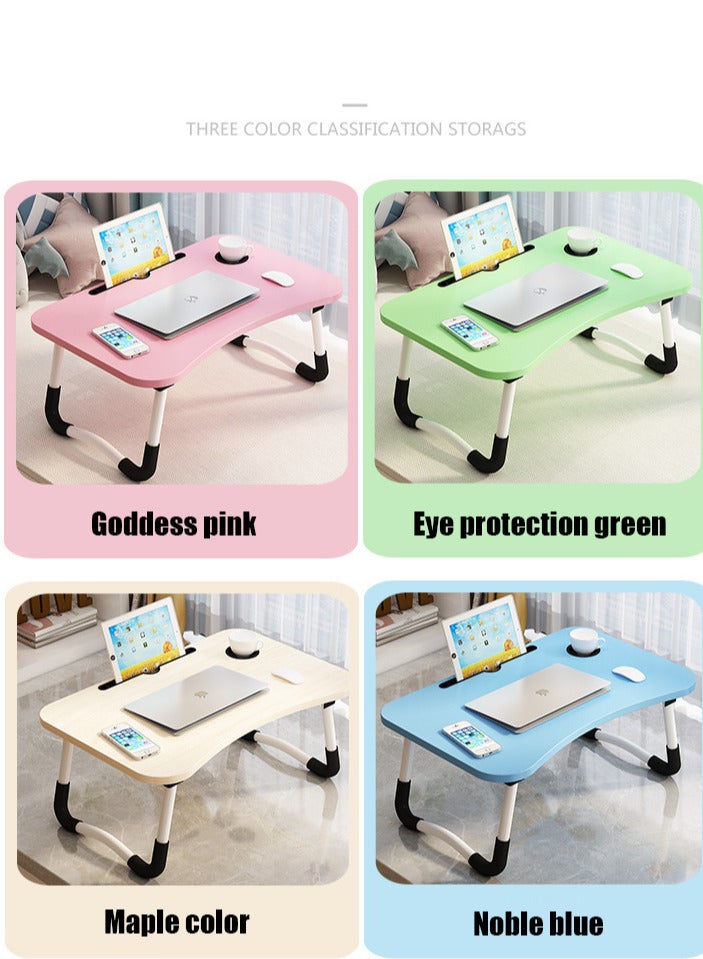 OLUDENIZ Multifunctional Foldable Laptop Desk with Cup Holder and Card Slot - Portable Bed Table for Study, Work, and Leisure  Size 60 * 40 * 28 CM  - Image 2