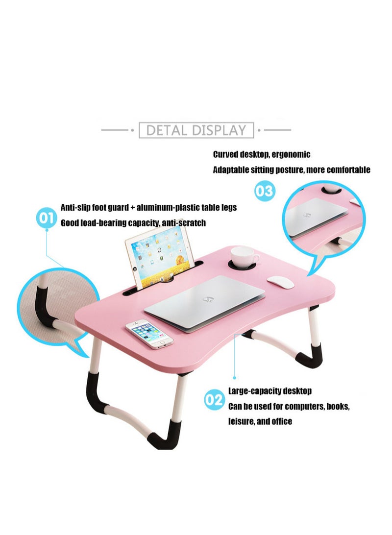 OLUDENIZ Multifunctional Foldable Laptop Desk with Cup Holder and Card Slot - Portable Bed Table for Study, Work, and Leisure  Size 60 * 40 * 28 CM  - Image 5