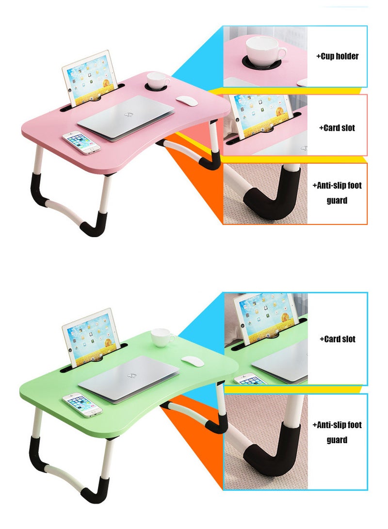 OLUDENIZ Multifunctional Foldable Laptop Desk with Cup Holder and Card Slot - Portable Bed Table for Study, Work, and Leisure  Size 60 * 40 * 28 CM  - Image 4