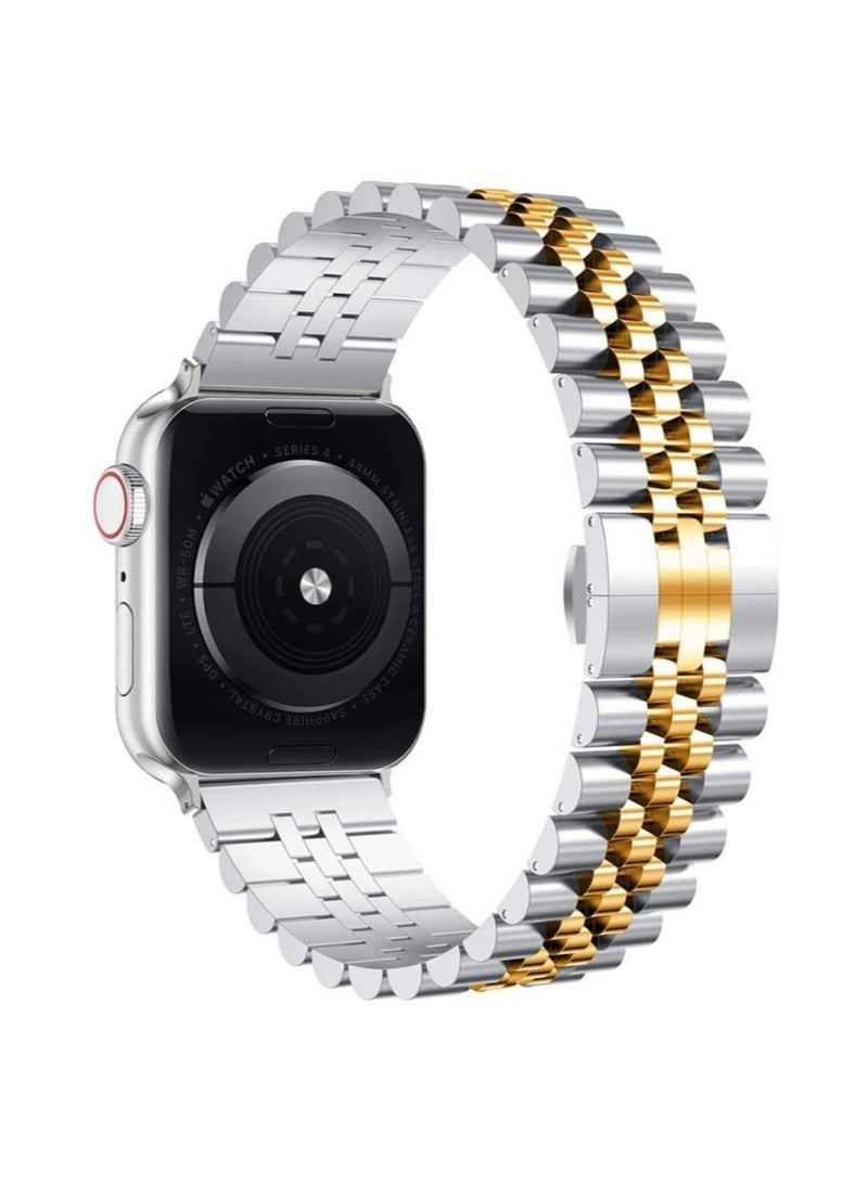 ELTRAZONE Replacement Band Compatible with Apple Watch 45mm / 44mm / 42mm, Stainless Steel Solid Strap Metal Bracelet for Apple Watch Series 7/6/5/4/3/2/SE - Image 2