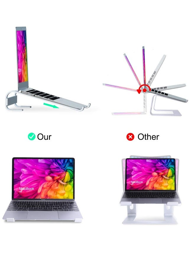 Laptop Stand for Desk, Computer Stand Riser for Desk, Ventilated Ergonomic Aluminum Notebook Stand, For MacBook Air Pro Dell XPS HP 11 14 15.6 17.3 Inch,  For HP, Work from Home, Silver - Image 4