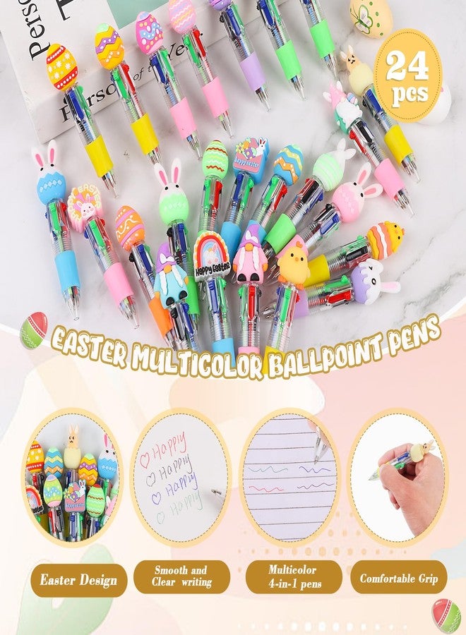 LOKIPA 24 PCS Easter Fun Pens, 4-in-1 Cute Pens Multicolor Pen in One Mini Ballpoint Pens for Easter Basket Stuffers Classroom Prizes - Image 3