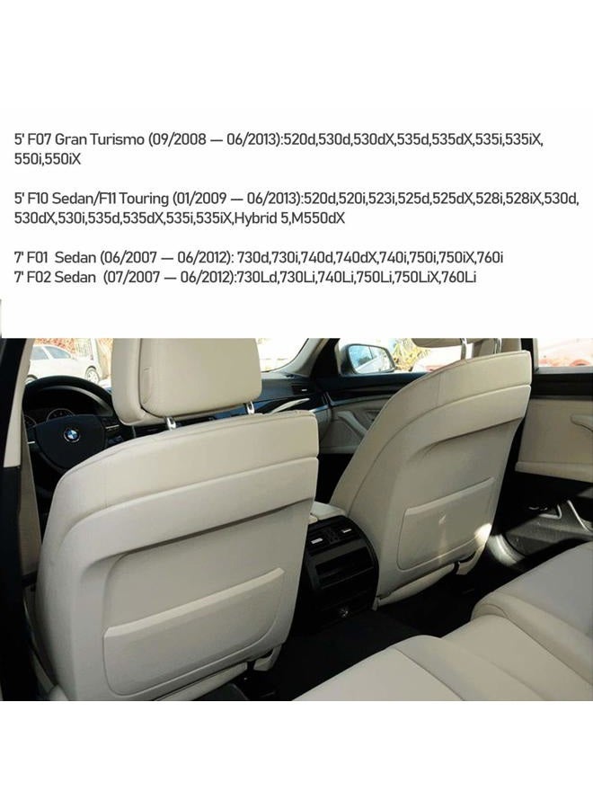 Jaronx Compatible with BMW Seat Back Pocket Cover, Genuine Leather Back Seat Pocket Cover Backrest Seat Panel Cover Replacement Compatible with BMW 5 Series F10 F11 F07, 7 Series F01 F02 (Beige) - Image 4