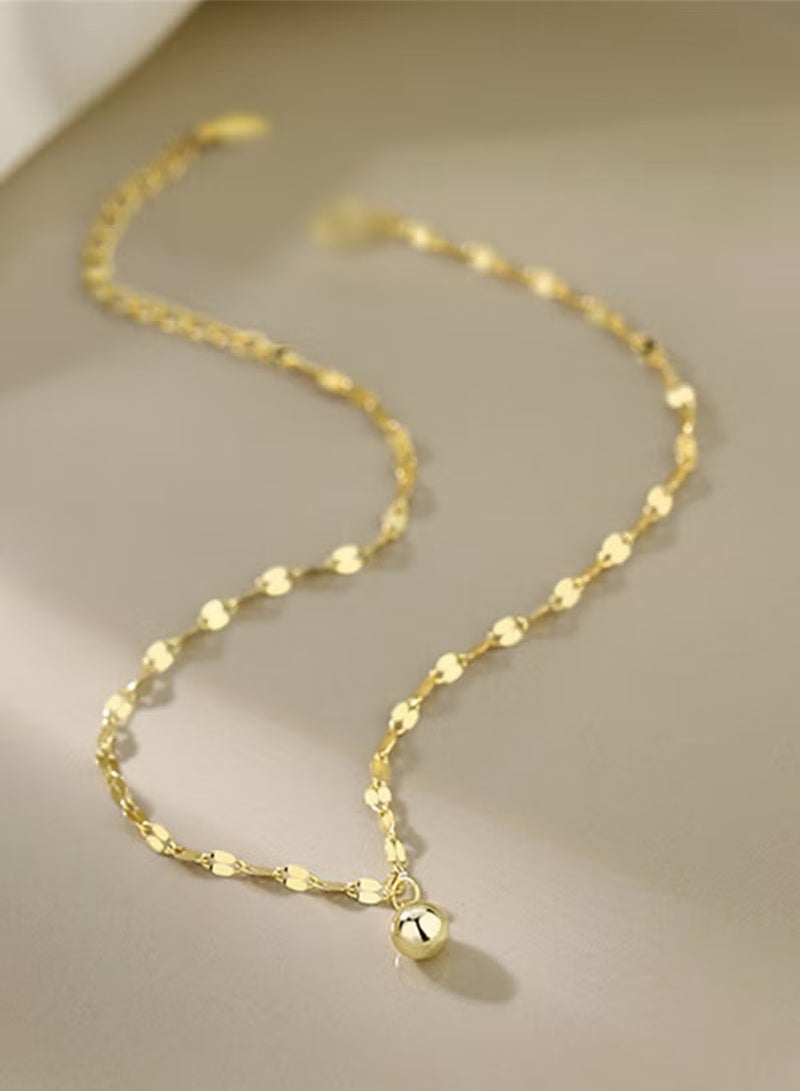 سوار كاحل دقيق مطلي بالذهب للنساء، سلسلة ذات وصلات غير منتظمة مع تعليقة دائرية صغيرة، مجوهرات بسيطة وأنيقة، هدية مثالية للسيدات - Image 2