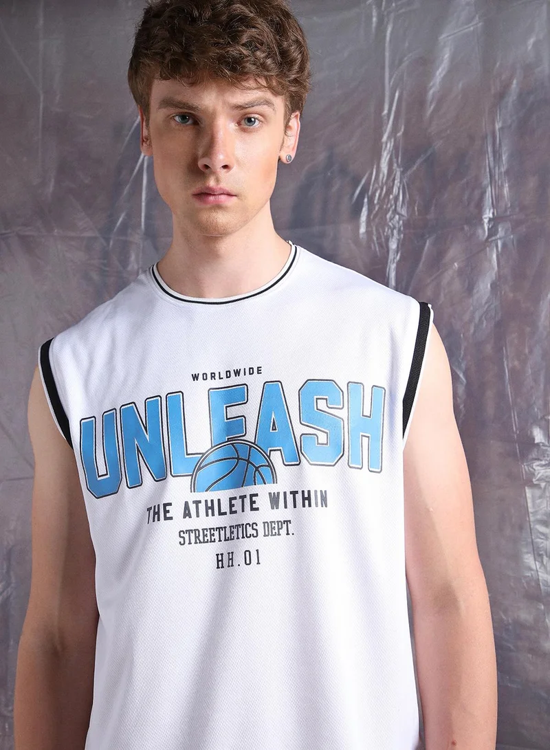 Hubberholme Men Streetletics Printed Oversized Sleeveless Fit T-Shirt & Shorts Co-ord Set