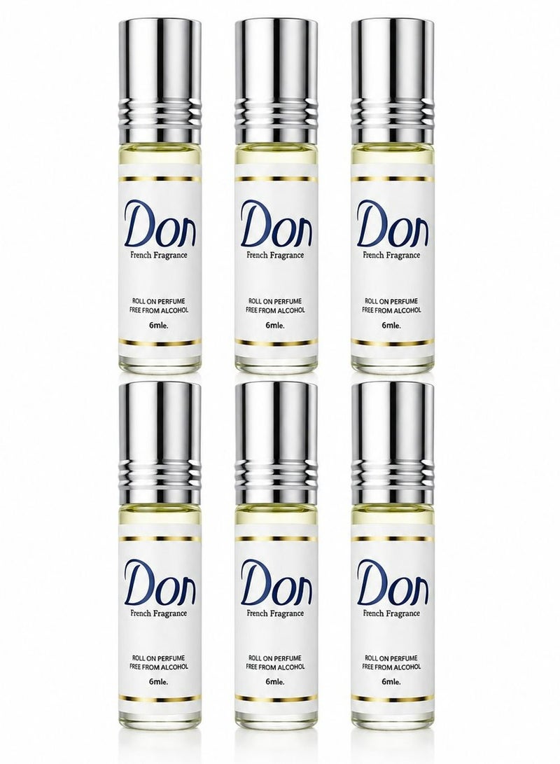 don 6 Pcs French Fragrance Roll On Perfume 6X6ml - Image 1