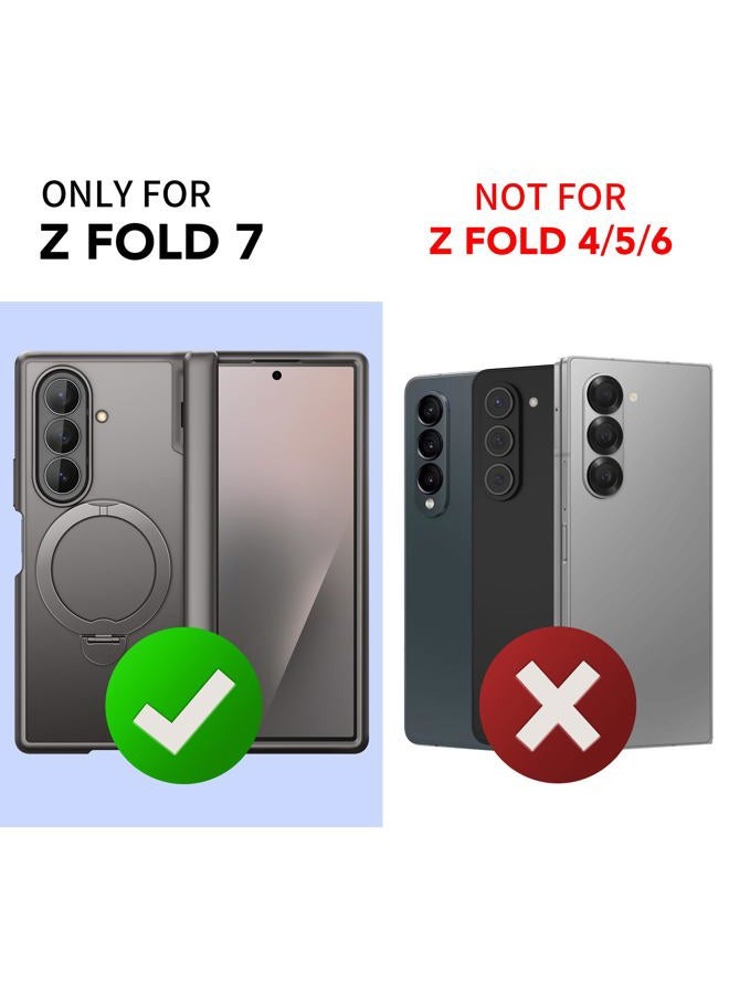 MOBOSI Rotatable Ring Stand for Z Fold 7 Case with Privacy Screen Protector, Compatible with Magsafe, 18FT MIL-Grade Protection, Magnetic Shockproof Slim Case for Samsung Galaxy Z Fold7, Grey - Image 5