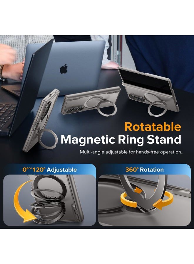 MOBOSI Rotatable Ring Stand for Z Fold 7 Case with Privacy Screen Protector, Compatible with Magsafe, 18FT MIL-Grade Protection, Magnetic Shockproof Slim Case for Samsung Galaxy Z Fold7, Grey - Image 2