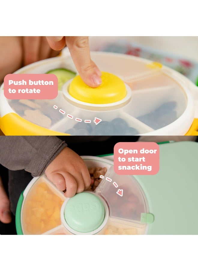 كيلا صندوق غداء للأطفال مع دوارة وجبات خفيفة قابلة للفصل، مع حزام يد وورقة ملصقات، حاوية غداء قابلة لإعادة الاستخدام على شكل بينتو، 5 حجرات صغيرة + حجرة كبيرة للساندويتشات، خالية من BPA وPVC، وردي مرجاني - Image 3