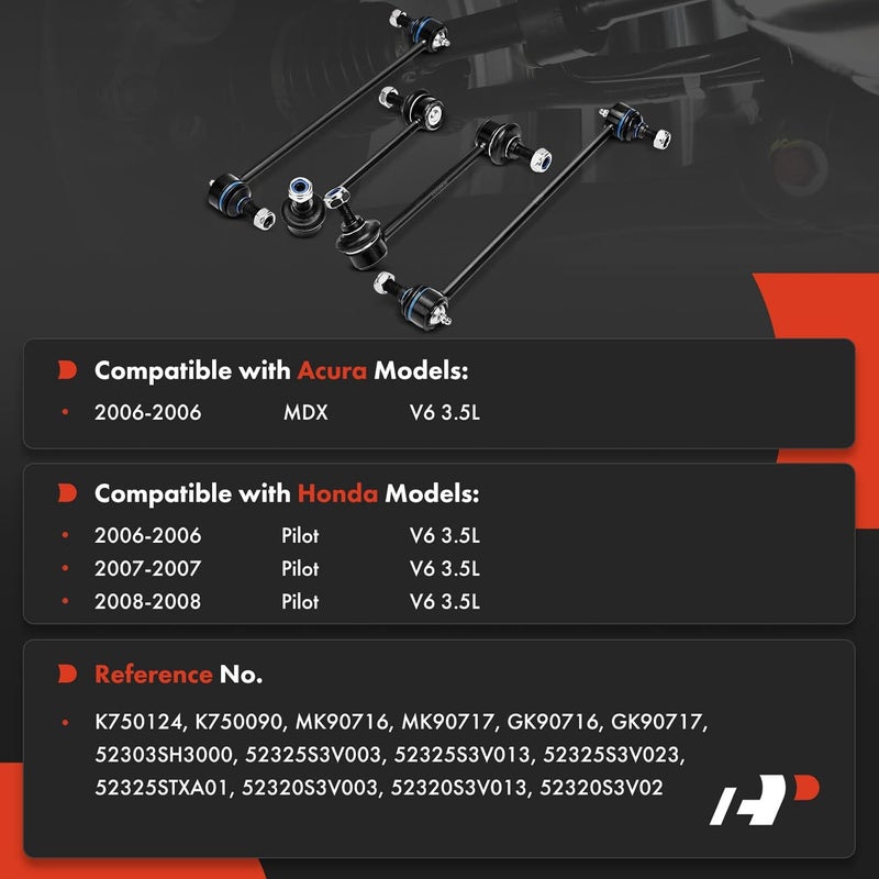 A-Premium Sway Bar Link Replacement Set for Honda and Acura - Image 2