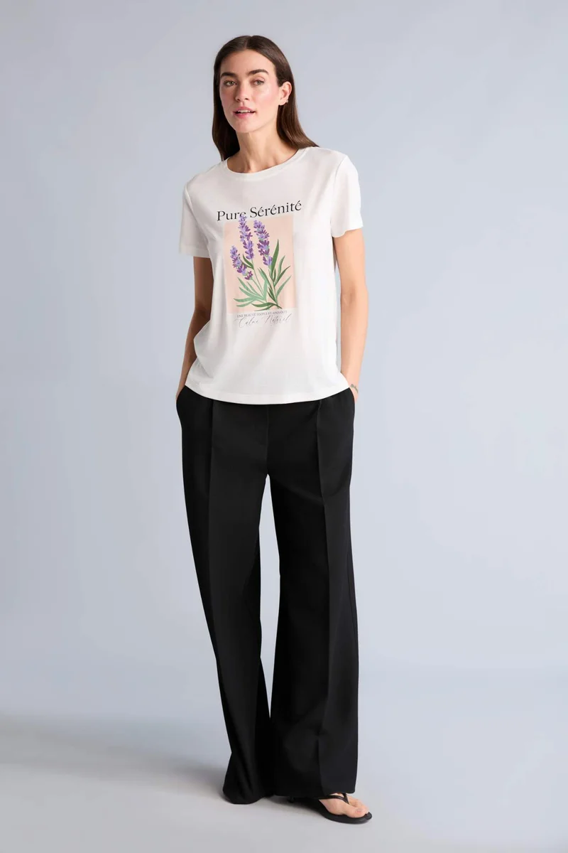 Defacto Regular Fit Crew Neck Floral Short Sleeve T-Shirt