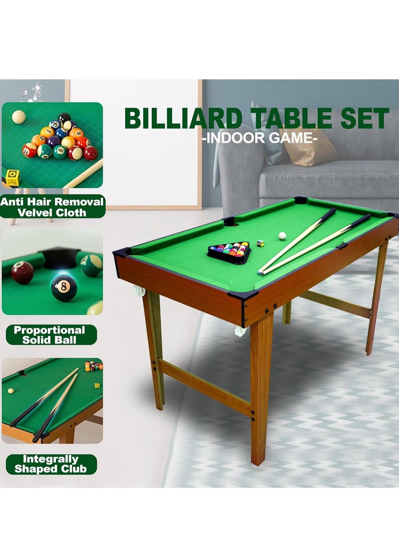 Generic Billiard Table Set 31-Inch| Portable Pool Table with 2 Cue Sticks, Balls, Chalk, Brush & Triangle for Adults/Kids  - Image 4