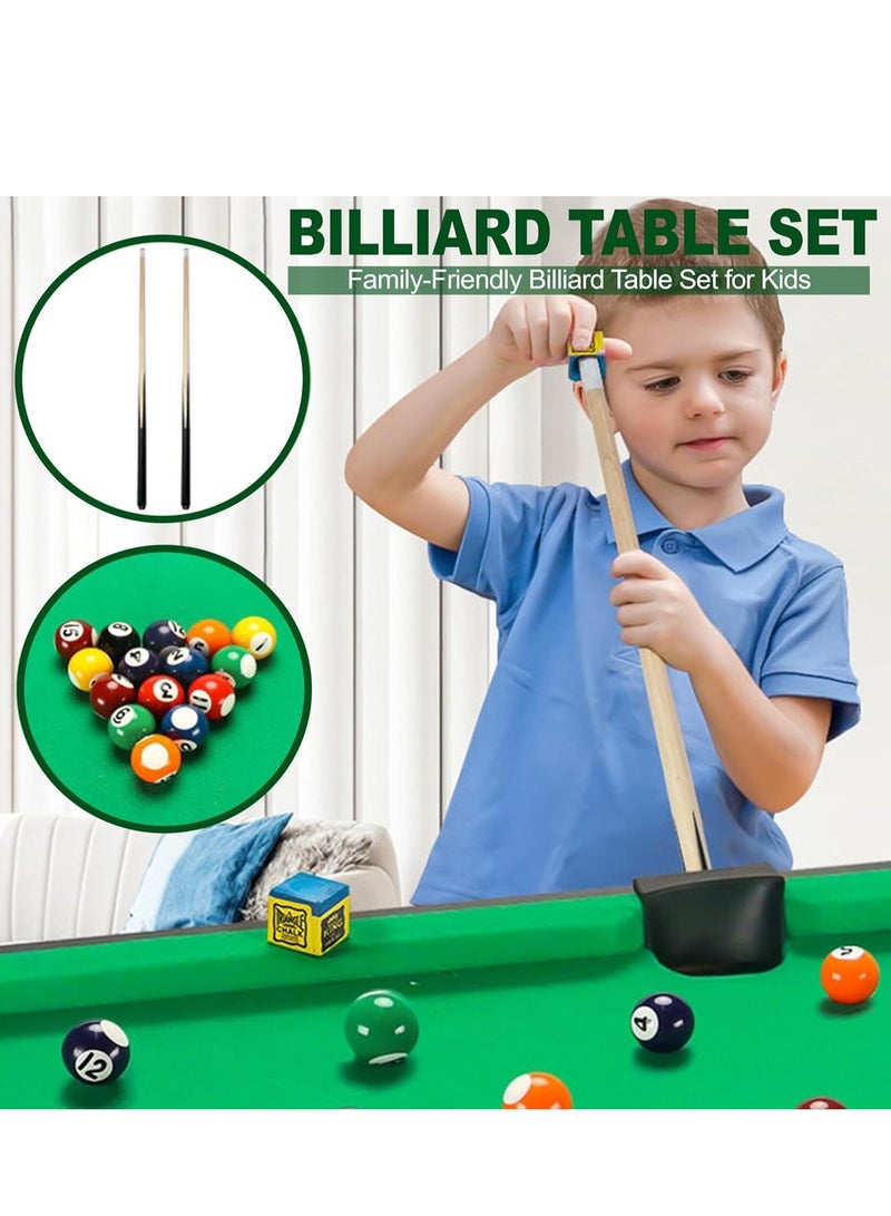 Generic Billiard Table Set 31-Inch| Portable Pool Table with 2 Cue Sticks, Balls, Chalk, Brush & Triangle for Adults/Kids  - Image 5