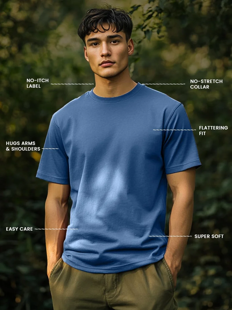 Nobero  Men's Marine Regular Fit T-Shirt for Men | Best Price UAE