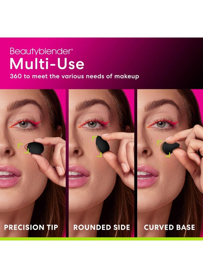 بيوتي بلندر ® | إسفنجات مكياج Micro Mini Pro Black Beauty Blender، رغوة فائقة النعومة تمزج بسهولة بين الكونسيلر والهايلايتر، صُنعت في الولايات المتحدة الأمريكية، قابلة لإعادة الاستخدام، وقابلة للغسل، ولا تترك خطوطًا، عبوة من قطعتين  - Image 4