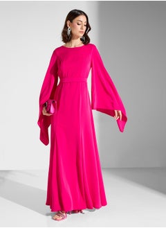 Iyra Crew Neck Drape Sleeve Dress  - Image 1