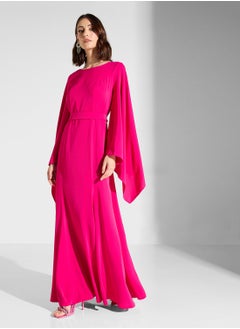 Iyra Crew Neck Drape Sleeve Dress  - Image 4