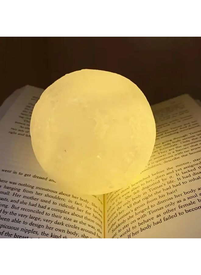 قمر كبير مصباح حديث بسيط إضاءة ليلية يعمل بالبطارية ضوء دافئ مصباح مكتبي - Image 5