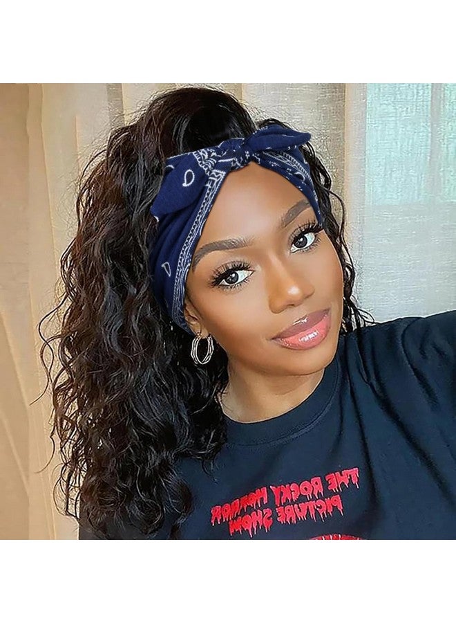 6 Packs Bow Headbands For Women 7’’ Extra Wide Printed Head Bands For Women’S Hair Non Slip Headwraps Workout Turban Hair Accessories