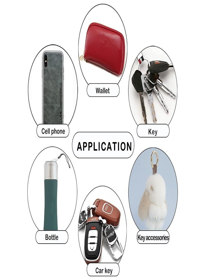 بامير تونج حزام معصم من الجلد الصناعي من بامير تونغ للمفاتيح، حبل معصم يدوي مع شرابة لحمل المفاتيح والمحفظة والحقيبة والهاتف المحمول (أحمر) - Image 5