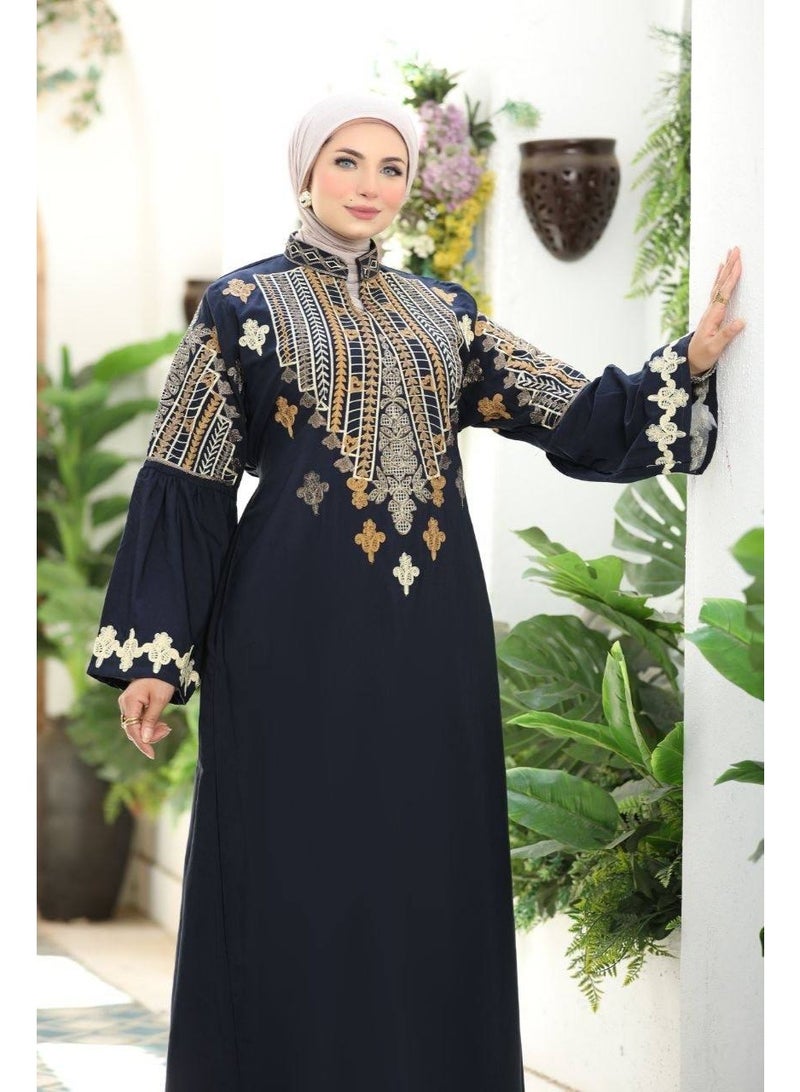 عباية نسائية مطرزة خامه مراسي الأهرام المستورد – عباية خروج واستقبال بتصميم أنيق وقصة مريحة – خامة فاخرة عالية الجودة – مقاس 1 (60-85 كجم) ومقاس 2 (85-120 كجم) - Image 5