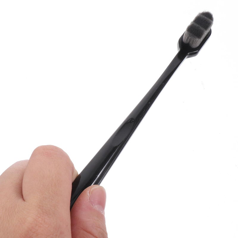 Ultra Soft Manual Toothbrush Set For Adults Sensitive Teeth 4 Pack Black Random Color - Image 5