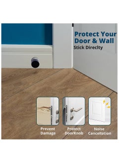 sokany 2-Pack Door Stops with Extra Stickers, Self-Adhesive Door Stopper with Black Rubber and Stainless Steel Body, Heavy Duty Sound Dampening Door Bumpers for Home and Office Use (Black)  - Image 5