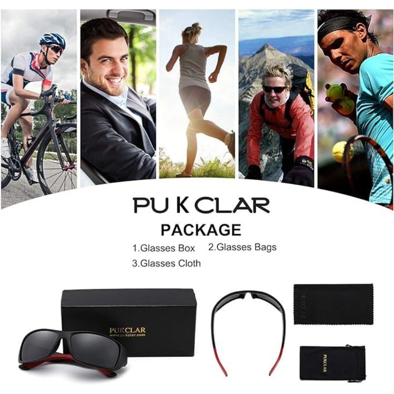 PUKCLAR Polarized Sports Sunglasses for Men Women Driving Sunglasses Cycling Running Fishing Golf Goggles Unbreakable Frame - Image 5